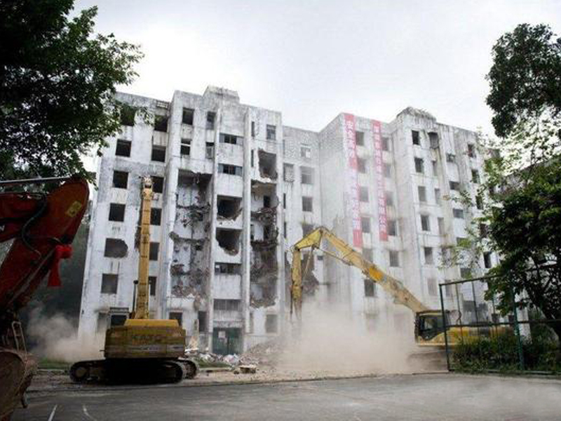 使用海沙的建筑物，墻體受損嚴重